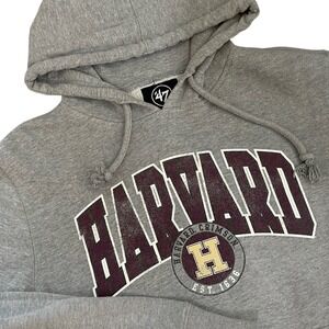 Harvard Crimson 47 Brand Hoodie‎ Gray Small College Pullover Sweatshirt Unisex